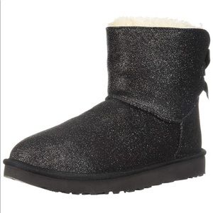 Authentic black sparkle mini Bailey bow Ugg